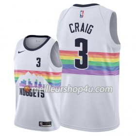 Maillot Basket Homme Denver Nuggets Torrey Craig 3 2018-19 Nike City Edition Blanc Swingman